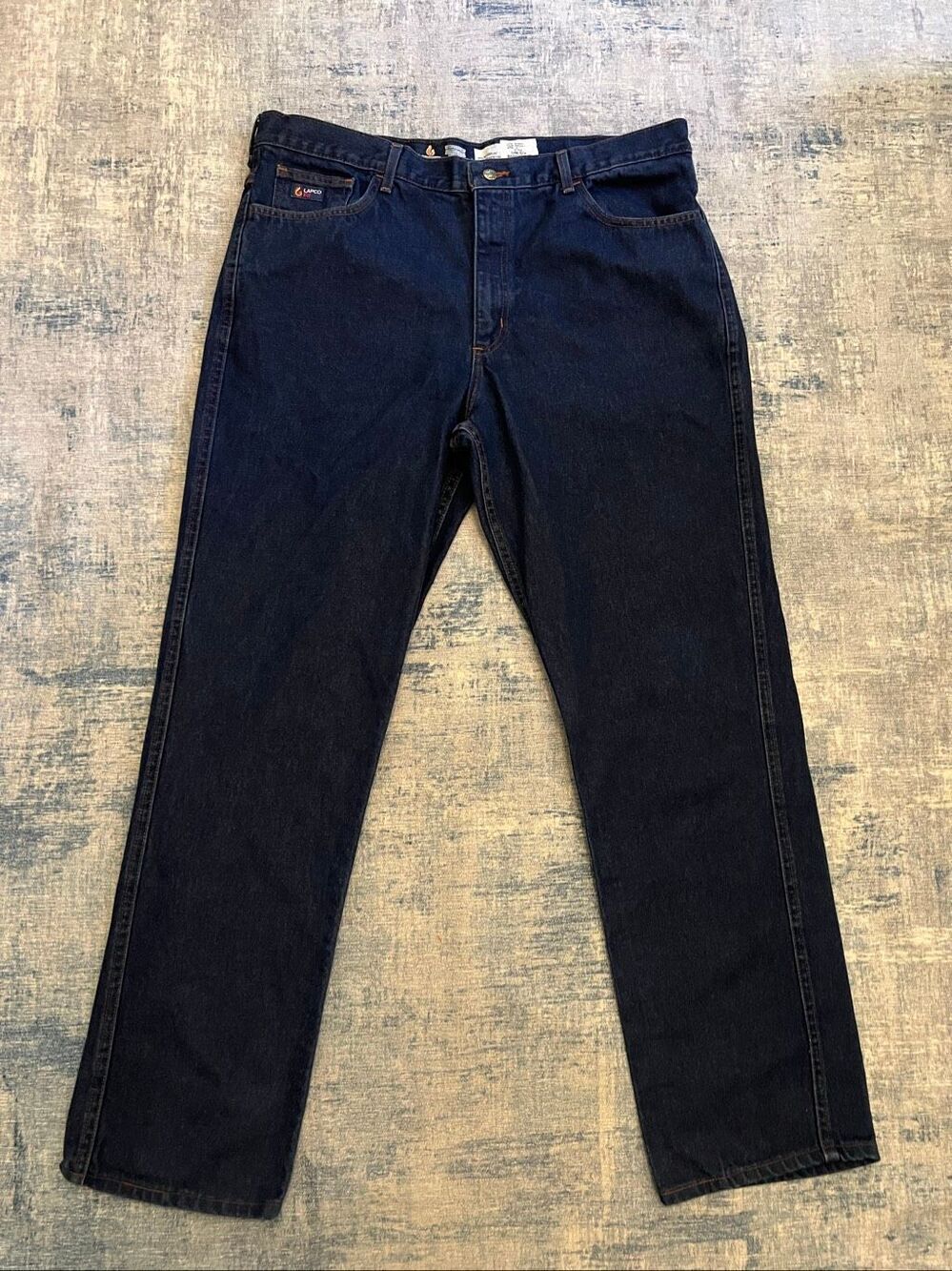 LAPCO Fire Resistant Dark Blue Relaxed Fit 100% Cotton Jeans 40 x 34
